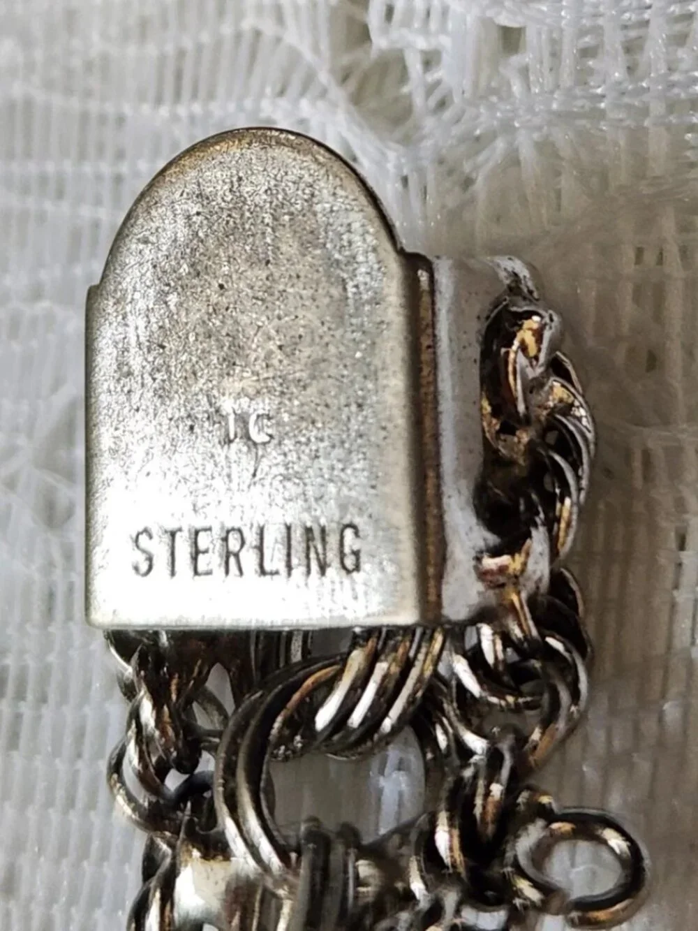 Vtg Sterling Silver Bracelet Wide Triple Row Twisted Rope Signed TC Box Clasp - Picture 8 of 14